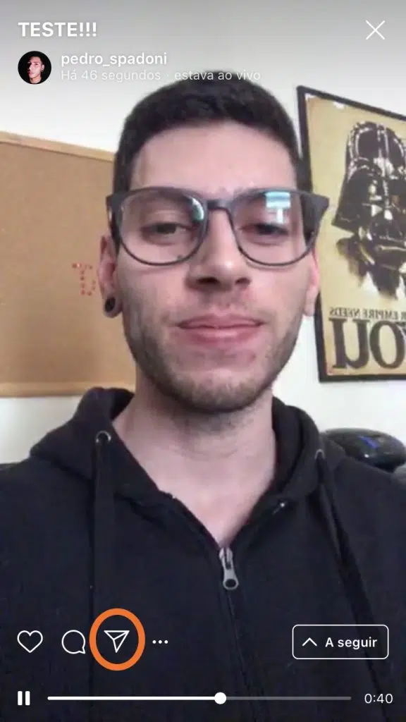 Como salvar uma live do instagram (sua ou de outro perfil) Print do aplicativo do instagram para compartilhar lives