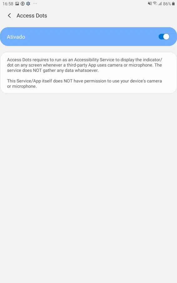 Espionagem? App para android identifica se microfone e câmera estão em uso sem permissão Espionagem? App para android identifica se microfone e câmera estão em uso sem permissão. Enquanto o google não cria uma função antiespionagem para o android, o access dots faz isso com bastante eficácia