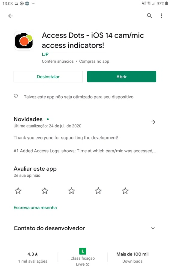 Espionagem? App para android identifica se microfone e câmera estão em uso sem permissão Access dots é um programa contra espionagem