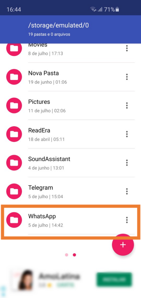 Android - como restaurar mensagens apagadas no whatsapp - passo 2