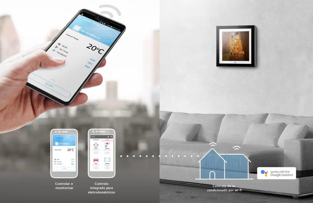 Lg lança artcool gallery, ar-condicionado de parede com moldura para obras de arte e fotos Aplicativo do ar-condicionado artcool gallery da lg