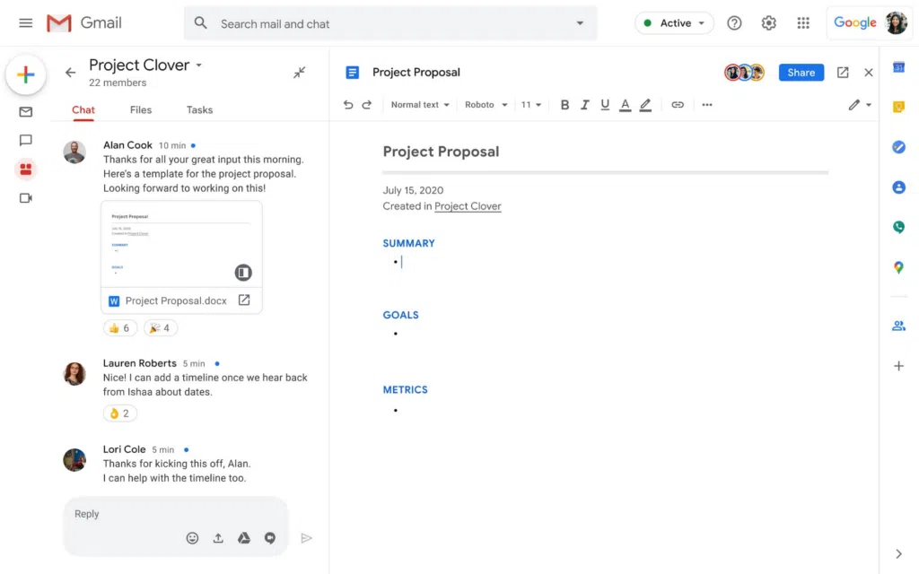 Gmail ganha novo design, com integração ao google meet e outros serviços A categoria "room" permitirá um melhor ambiente de trabalho dentro do gmail.