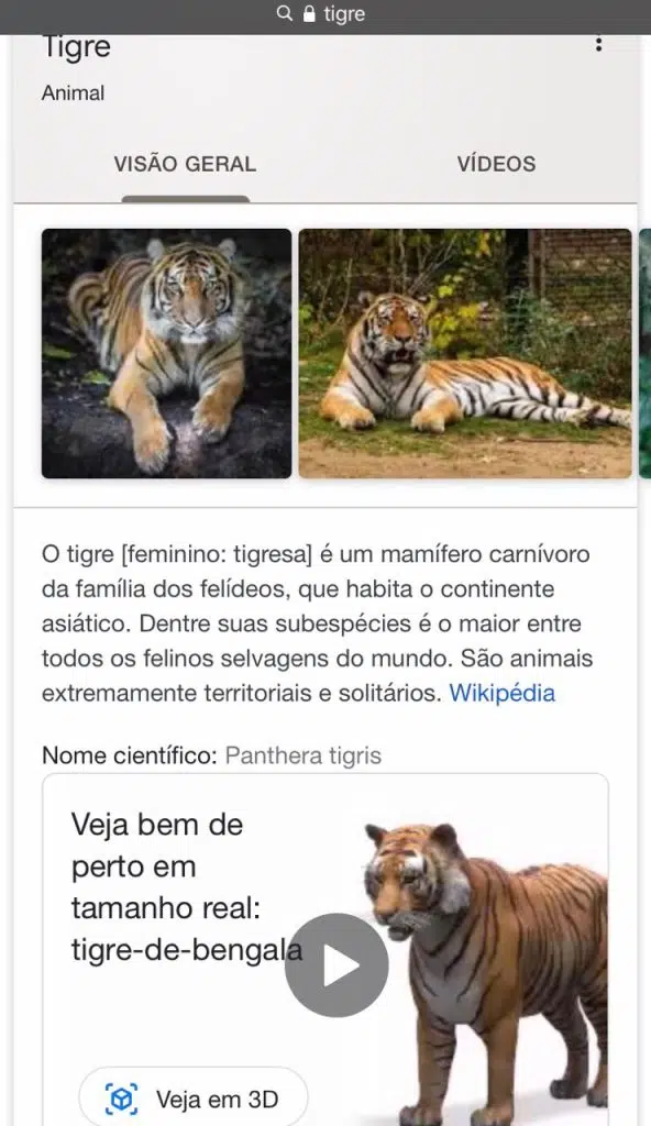 Veja como trazer animais 3d para dentro da sua casa com o google, através da realidade aumentada Veja animais 3d com o google