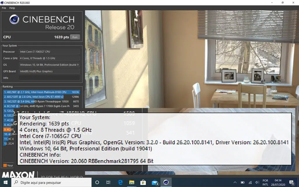 Review: dell xps 13 2020, um exemplo de qualidade e performance em notebook ultraportátil Testes de benchmark do cinema 4d xps 13