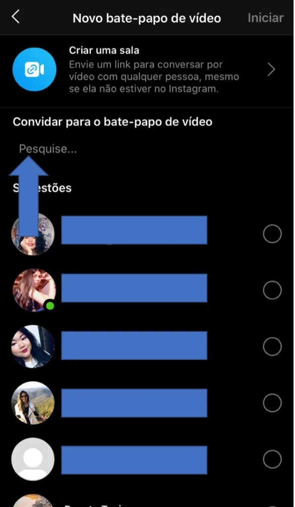 Como fazer uma chamada de vídeo em grupo pelo instagram Procurar usuários no instagram