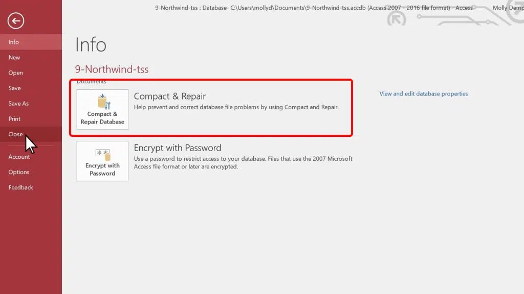 Tutorial: aprenda a recuperar uma base de dados no microsoft access Microsoft access recuperar arquivo e reparar
