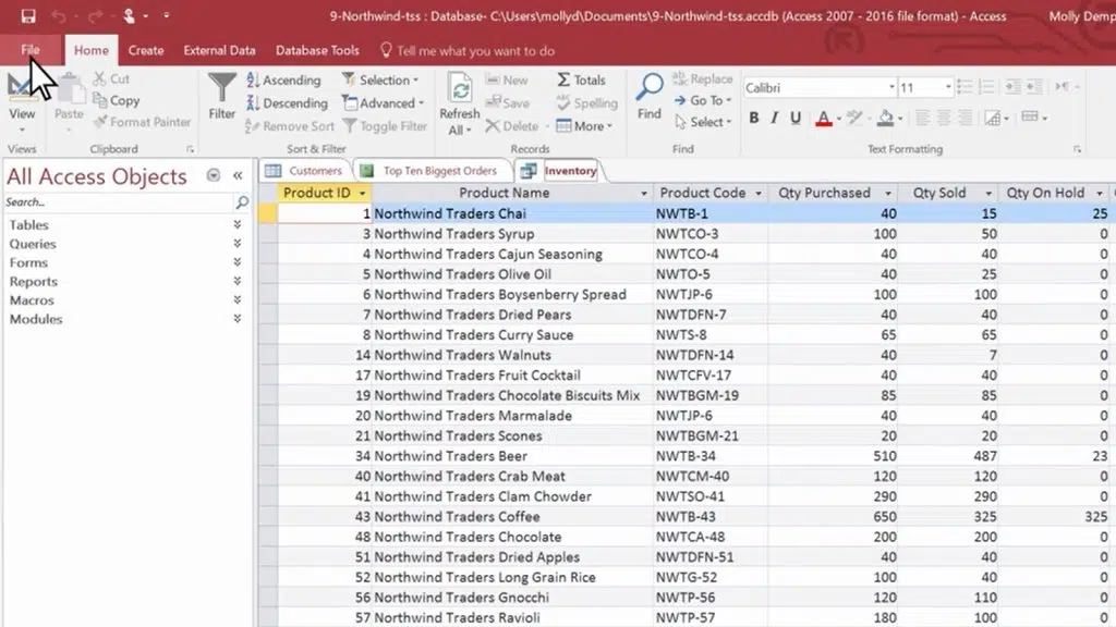 Tutorial: aprenda a recuperar uma base de dados no microsoft access Microsoft access arquivo