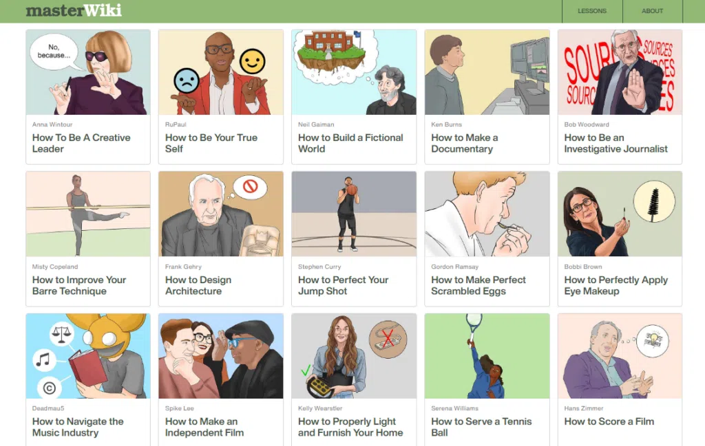 Quer conhecer o masterclass? Confira o masterwiki, que oferece os cursos de graça no estilo wikihow Cursos da masterwiki