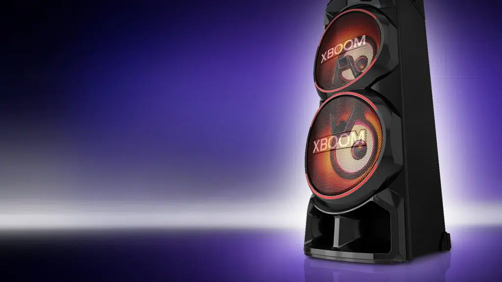 Xboom rn9 es el nuevo parlante de lg, que trae funciones de dj y karaoke Xboom rn9 es el nuevo parlante de lg, que trae funciones de dj y karaoke. El nuevo lg xboom rn9 cuenta con sonido de alta calidad e iluminación multicolor para amenizar tu fiesta