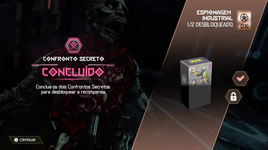 Review: the ancient gods: parte um leva ação e dificuldade extremas a doom eternal Mensagem de desafio secreto concluído.