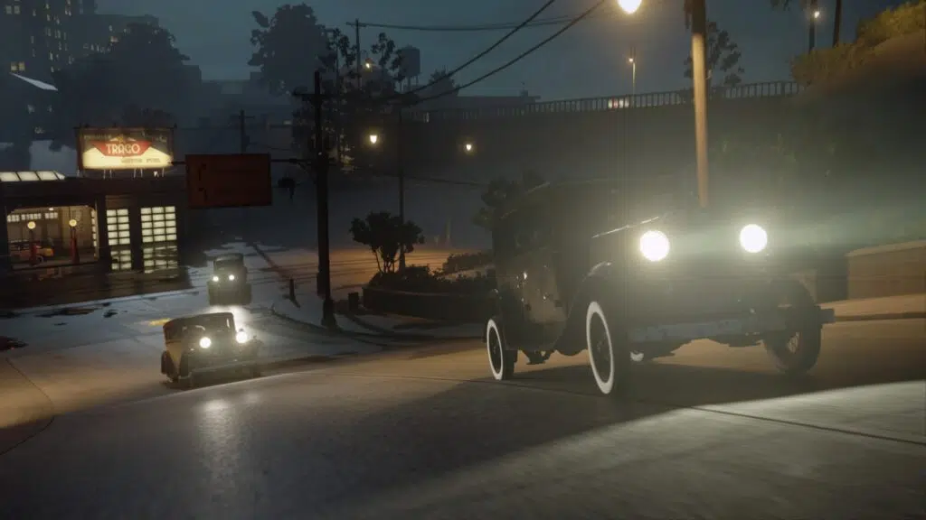 Review: mafia: definitive edition, nova roupagem para um jogo antigo Três carros em perseguição.