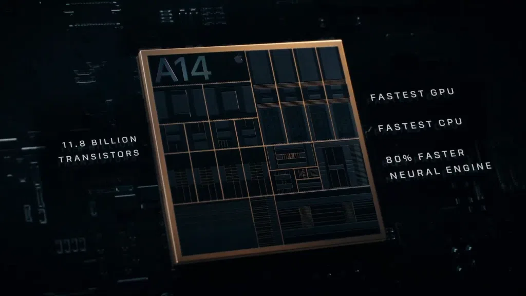 Do mini ao pro max: apple lança 4 novos iphone 12, todos com 5g Imagem do chip a14 bionic do iphone 12