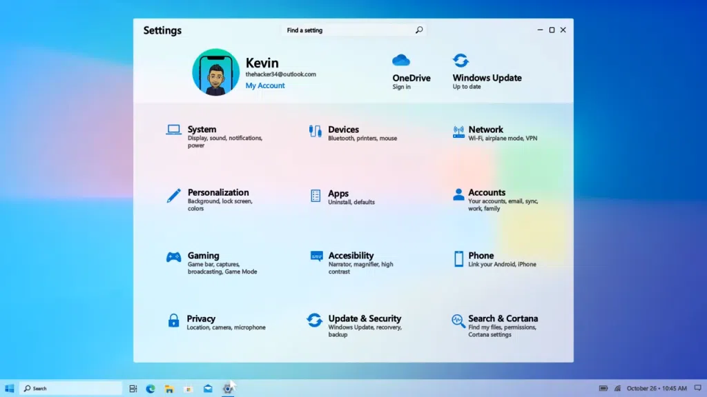 Windows 10 2021 é tudo que esperamos para a nova versão do sistema operacional Imagem do painel de controle no novo windows 10 2021
