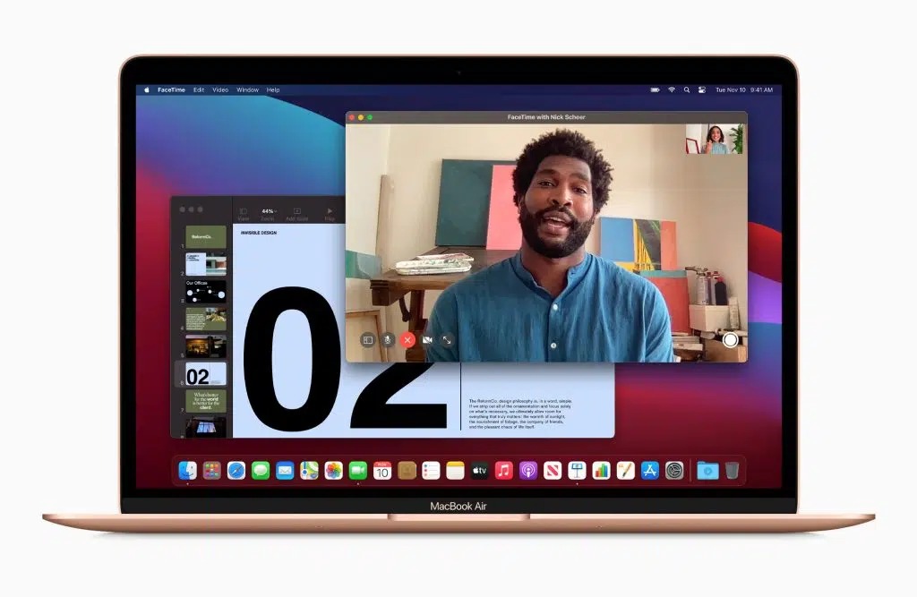 Apple apresenta novo processador m1 para macs Imagem do novo mac rodando no processador m1