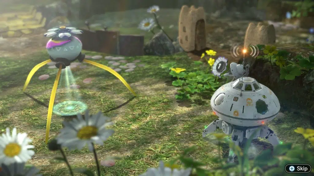 Review: pikmin 3 deluxe, um jogo estrategicamente divertido Um dos cenários do jogo; nave em contraste com a natureza de pnf-404.