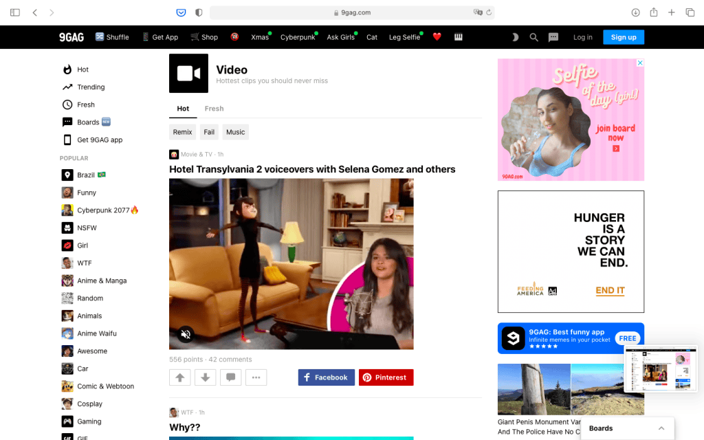 Le migliori alternative a YouTube per uscire dalla tua bolla Stampa da 9gag, una delle alternative a youtube