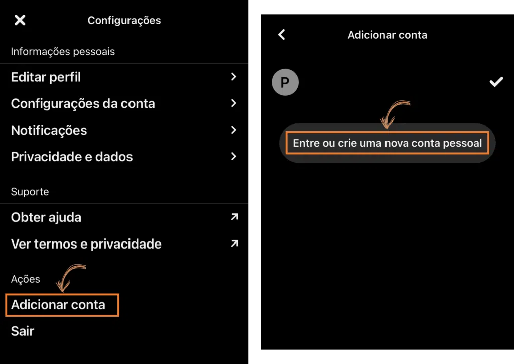 Como usar o pinterest, o guia completo Tela para adicionar nova conta no pinterest.