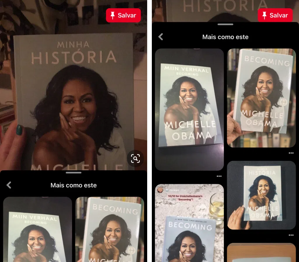 Como usar o pinterest, o guia completo Tela indicando imagem enviada para buscar inspirações.