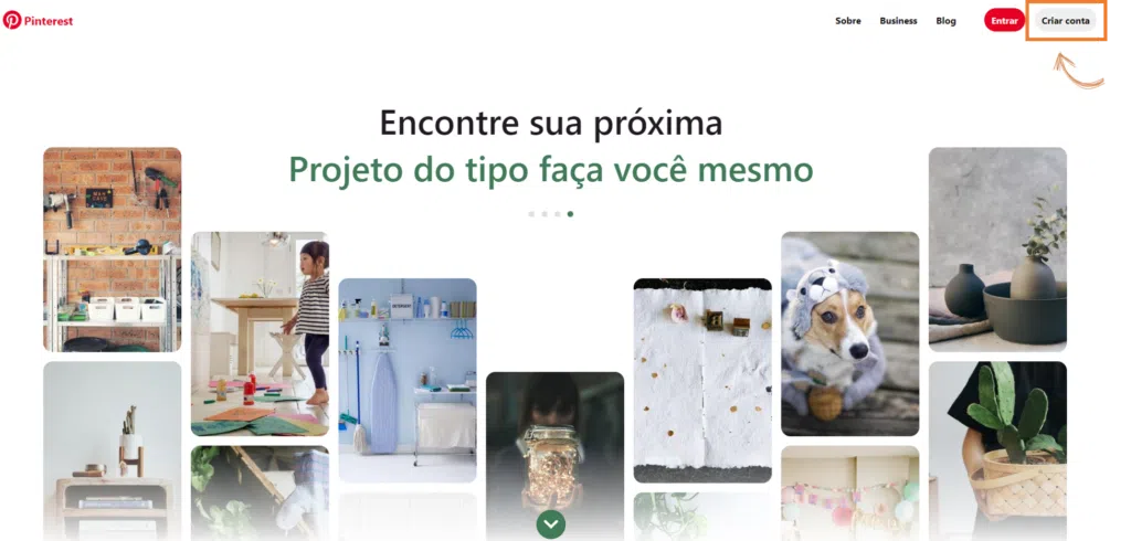 Como usar o pinterest, o guia completo Tela para criar uma conta pelo navegador