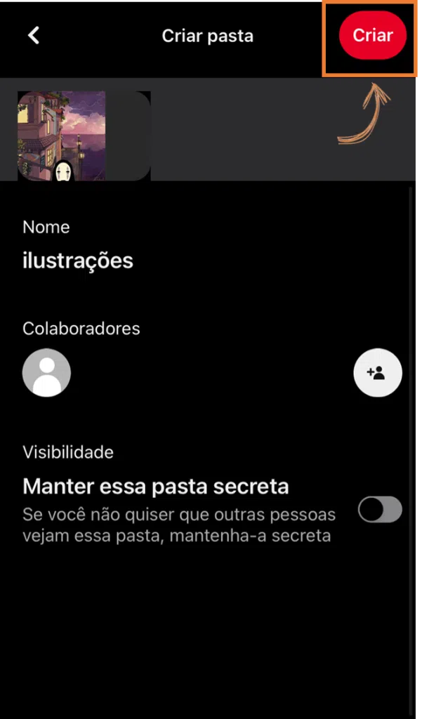 Como usar o pinterest, o guia completo Tela para incluir colaboradores ou manter uma pasta de pin em segredo,