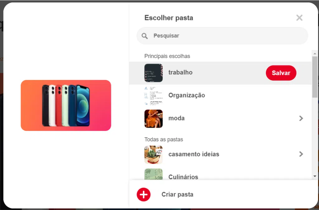 Como usar o pinterest, o guia completo Tela para salvar o conteúdo externo como pin em uma pasta