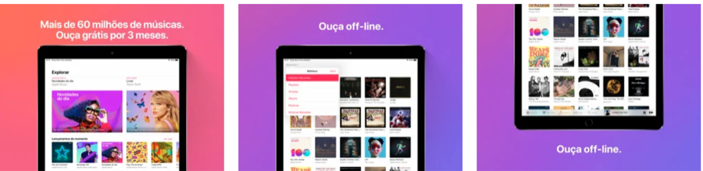 Aplicativo apple music para smartphones e tablets