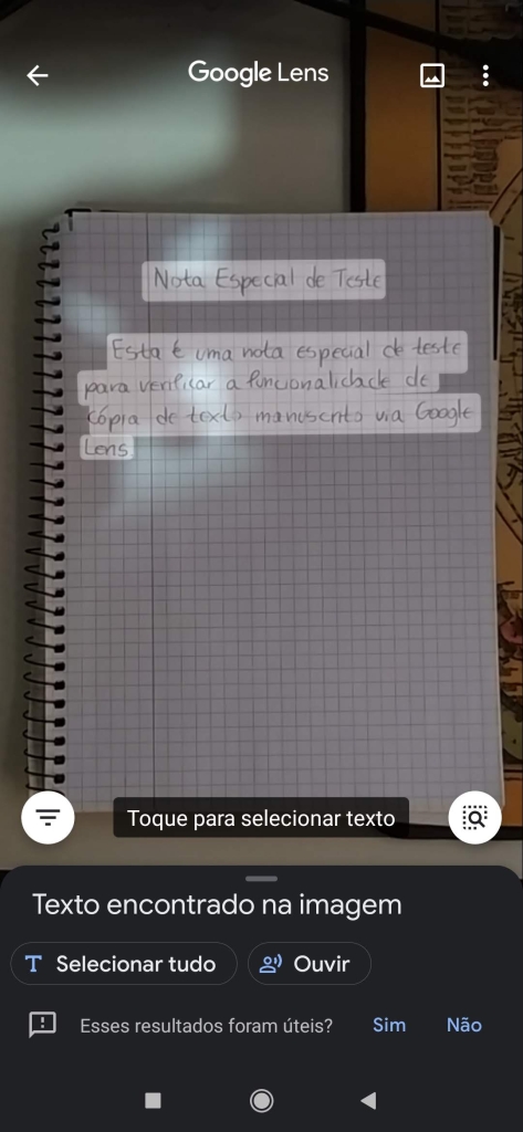 Selecionando o texto