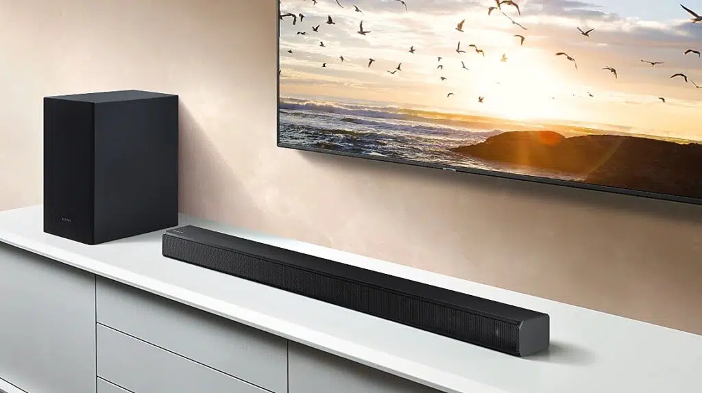 5 dicas para aproveitar mais sua tv samsung crystal uhd Imagem promocional soundbar samsung t550