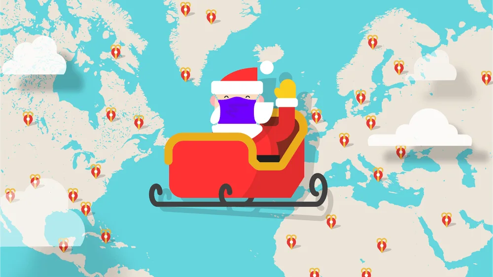 Gambar permainan mengikuti santa claus di google