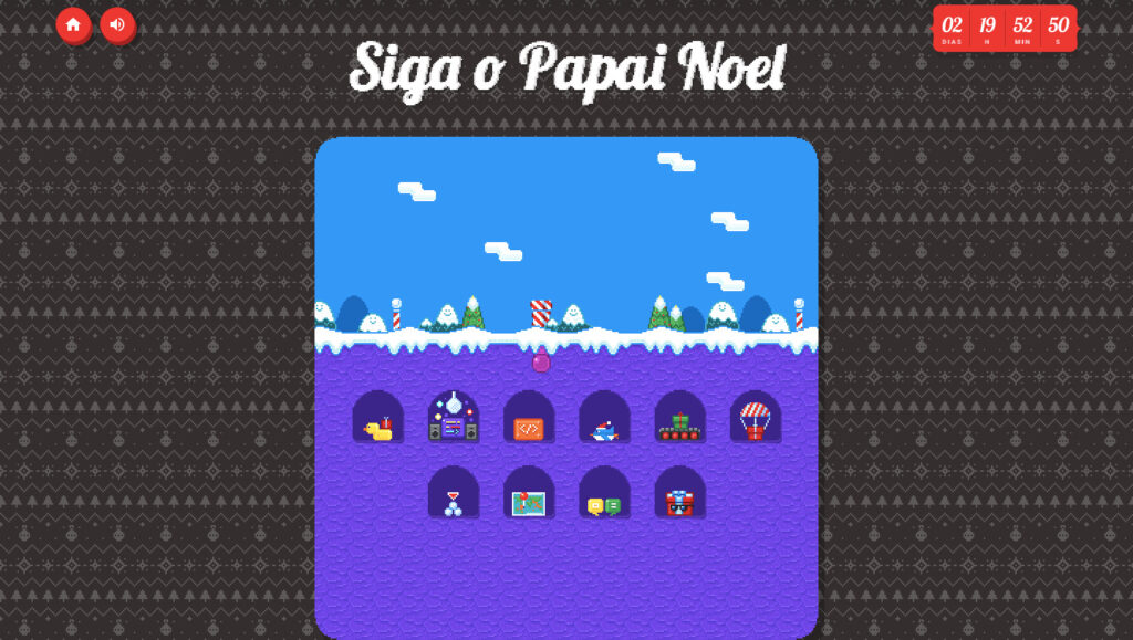 Imagem do jogo siga o papai noel no google