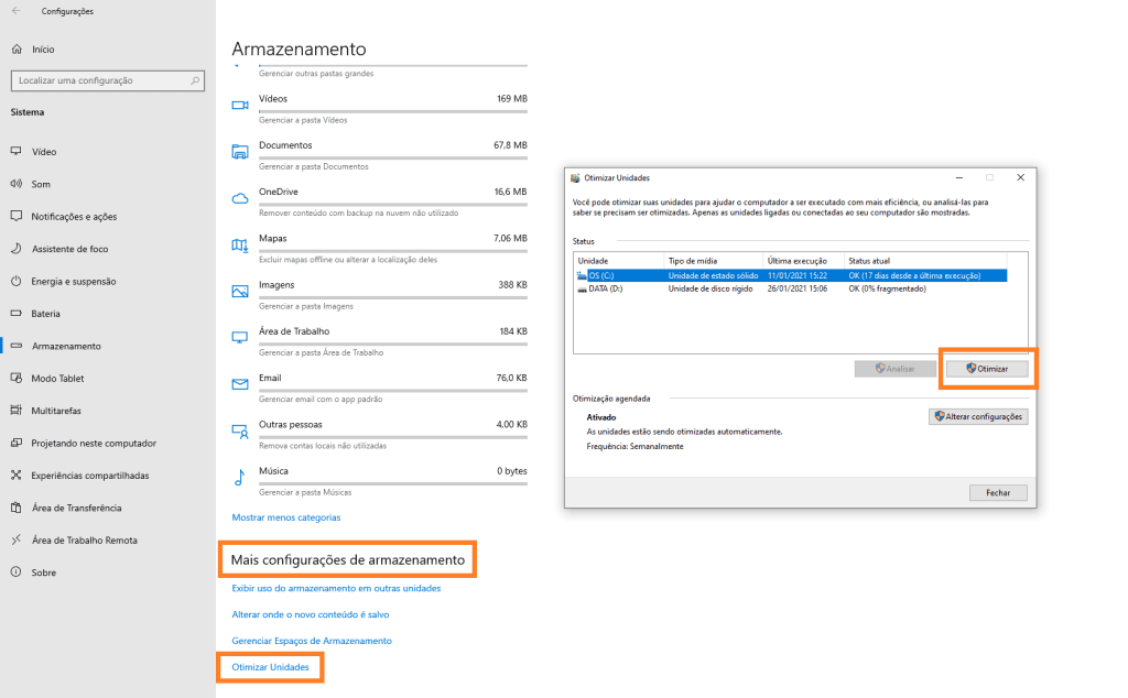 Deixe o windows 10 mais rápido usando esses 21 truques Otimização de disco
