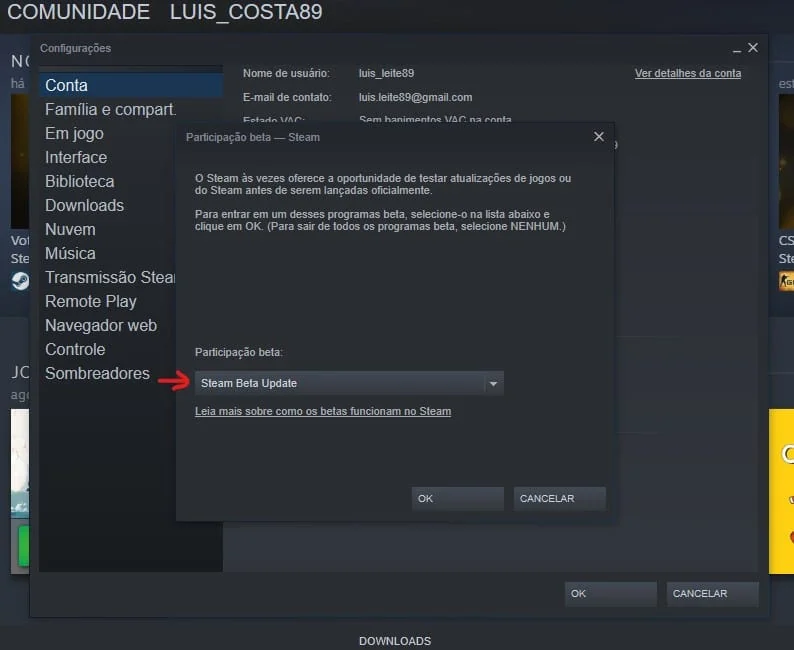 Como conectar o controle dualsense do ps5 ao pc Programa beta do steam