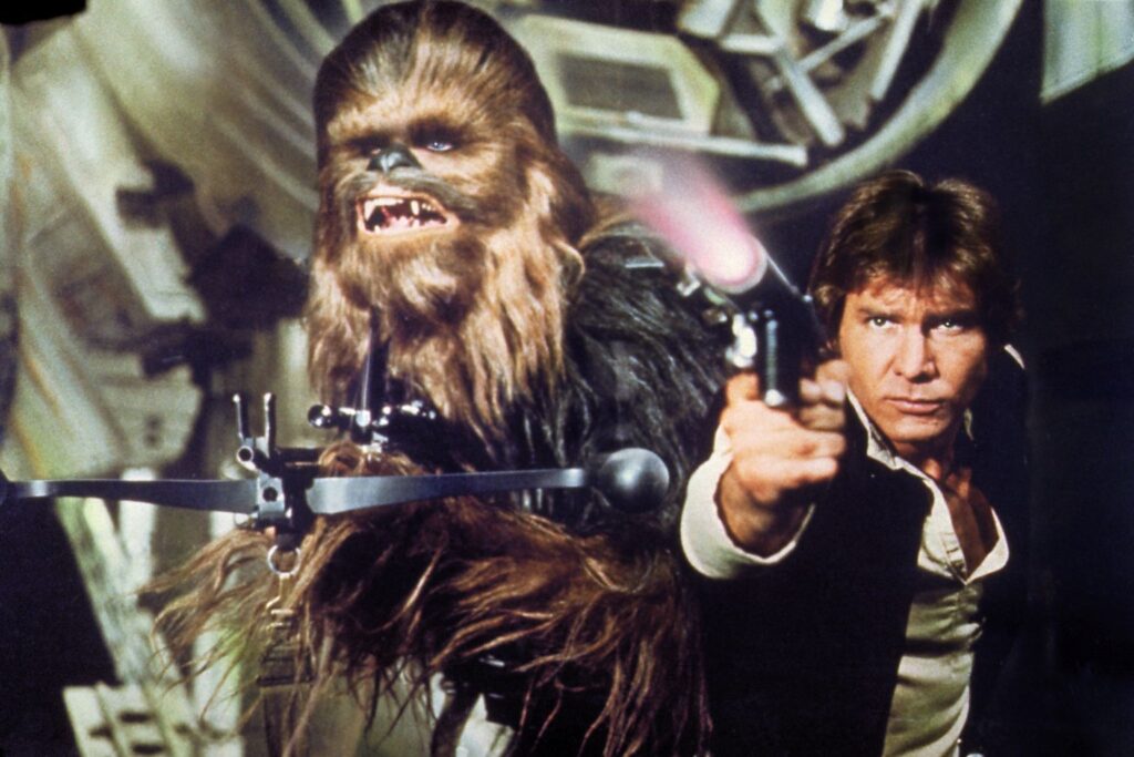 Chewie e han solo em star wars