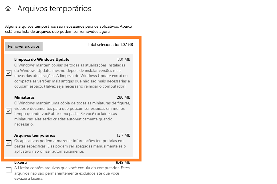 Deixe o windows 10 mais rápido usando esses 21 truques Arquivos temporários