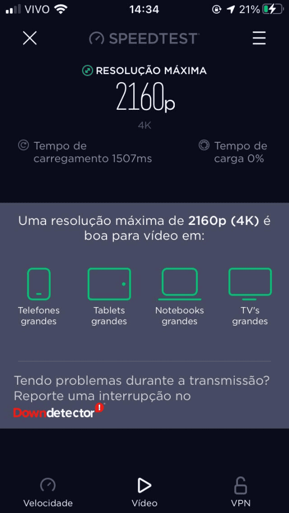 Teste de velocidade de streaming: qual qualidade de vídeo sua conexão suporta? Resultado final do teste de velocidade para streaming de vídeo