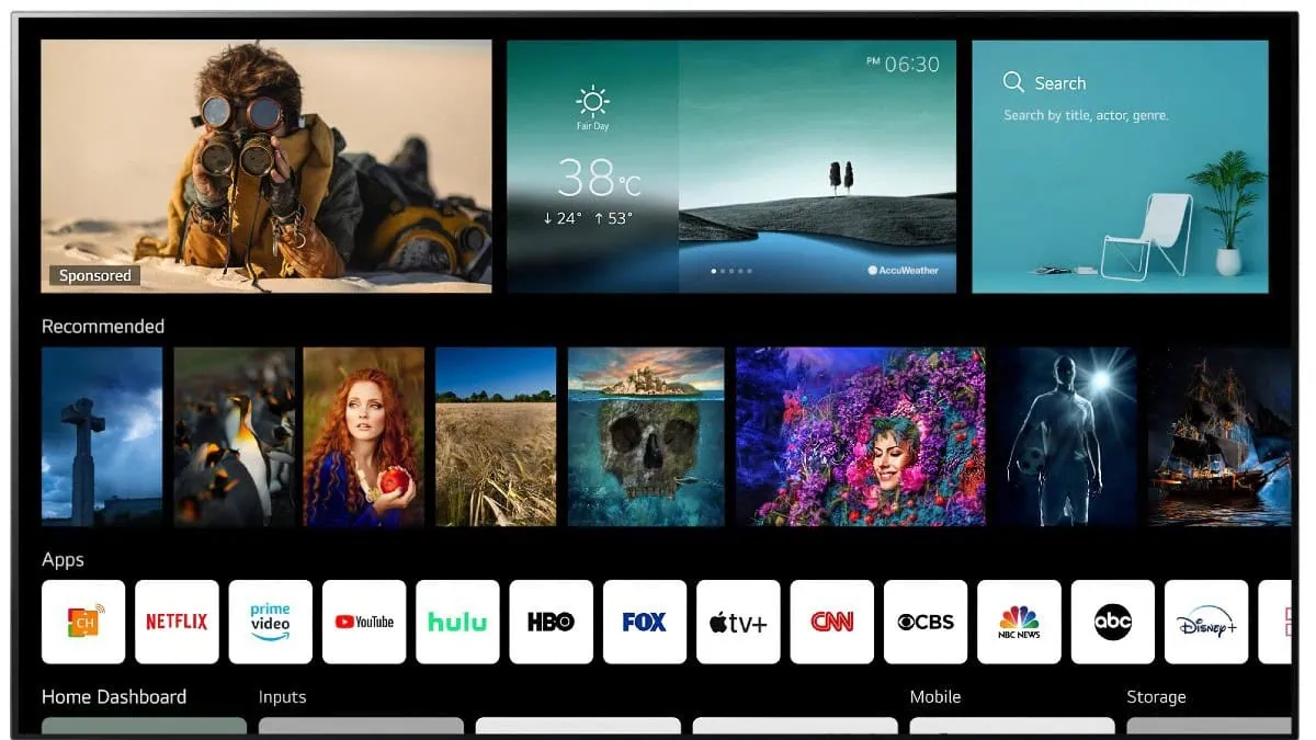 Novo webos da lg tem suporte a controle nfc e novo visual nas smart tvs. O novo webos 6. 0 da lg terá mais funções para comandos de voz com o assistente do google e alexa, além de controle remoto com suporte nfc