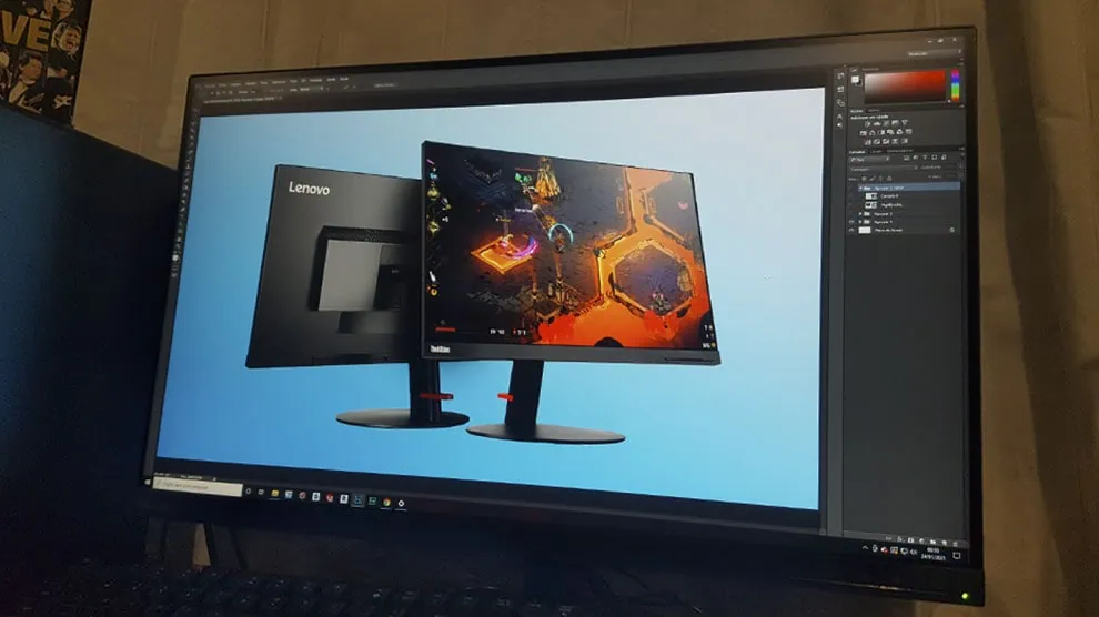 Review: lenovo thinkvision p27h-10, um prático monitor para trabalho e lazer Thinkvision p27h-10 photoshop