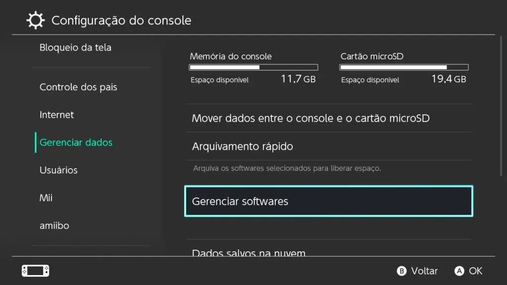 15 Nintendo Switch-Tipps und Tricks, um das Beste aus Videospielen herauszuholen Bildschirm „Nintendo Switch-Speichereinstellungen“.
