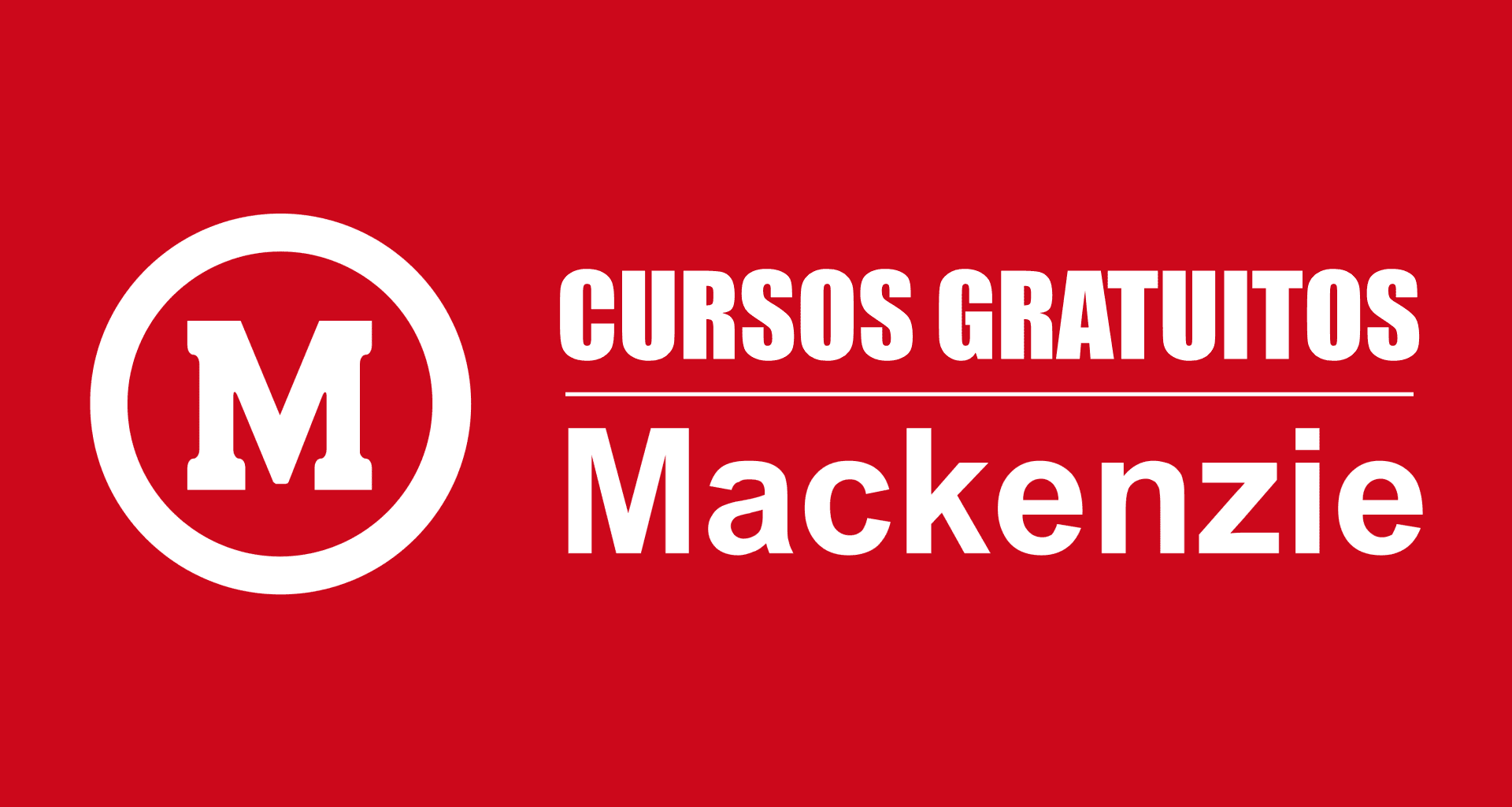 Cursos gratuitos mackenzie logo png fundo vermelho