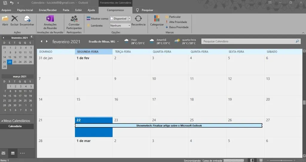 Como usar o outlook, o programa de e-mail da microsoft Calendário do outlook