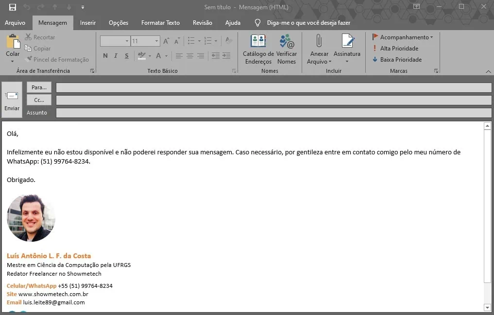 Como usar o outlook, o programa de e-mail da microsoft Resposta temporária