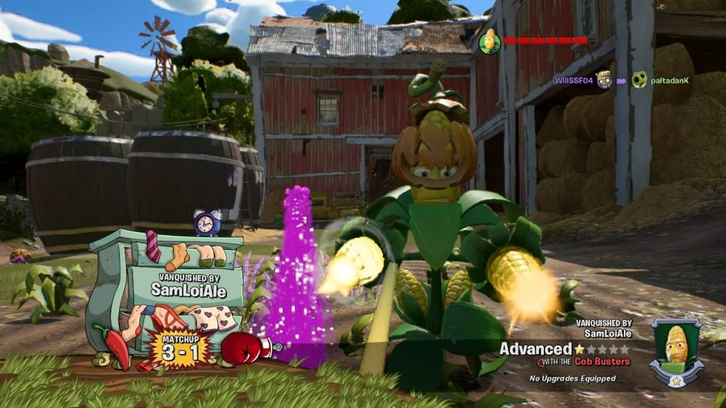Review: plants vs. Zombies: battle for neighborville, um bom jogo no switch Cena de quando o jogador é derrotado por outro jogador.