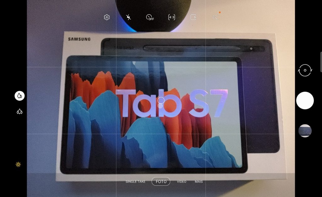 Review galaxy tab s7 é o melhor tablet android no brasil Interface da câmera do tab s7