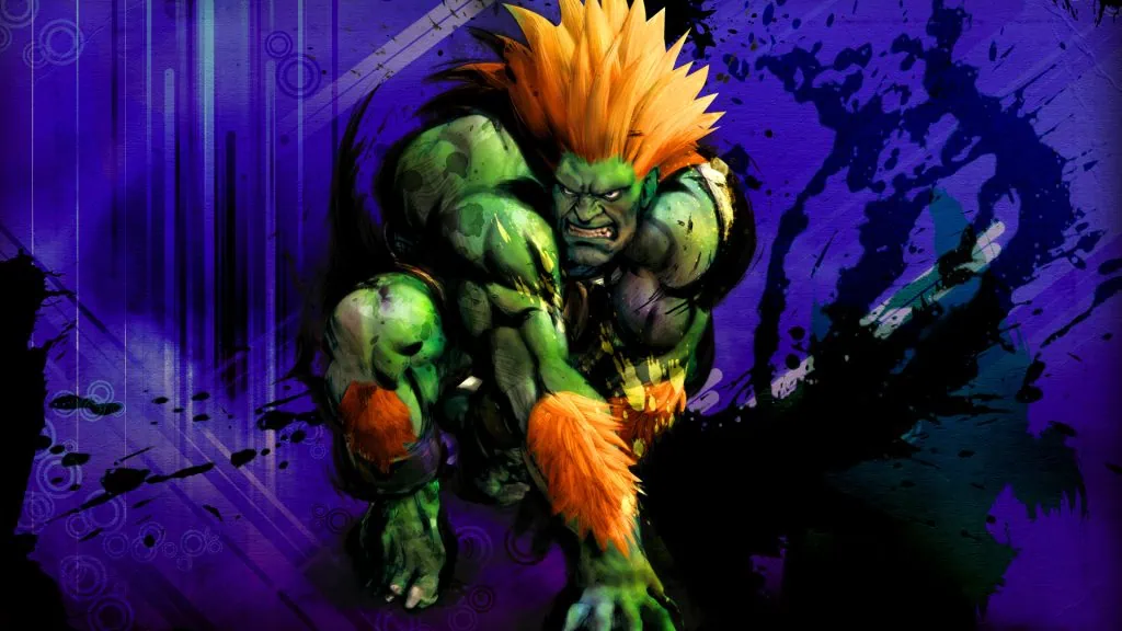 Especial: os 30 anos de street fighter 2 Blanka olha feio para a tela com um fundo azul.
