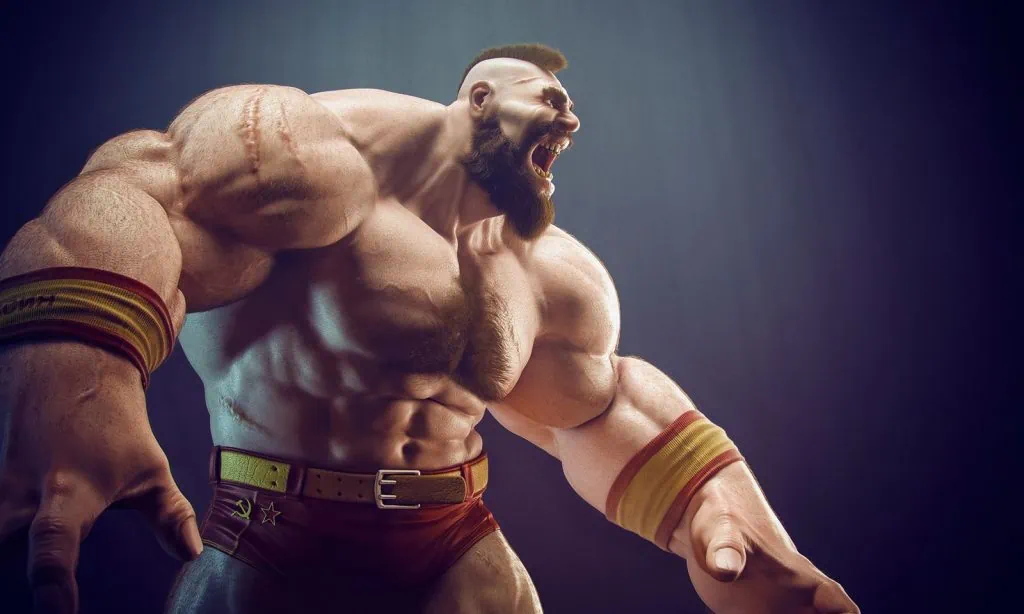 Especial: os 30 anos de street fighter 2 Zangief mostra seus poderosos músculos.