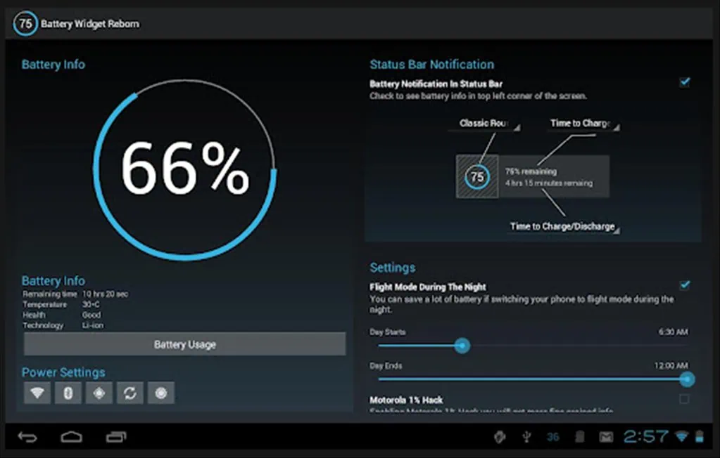 15 melhores widgets úteis para android Battery widget reborn produz um gráfico do tempo restante de bateria no aparelho