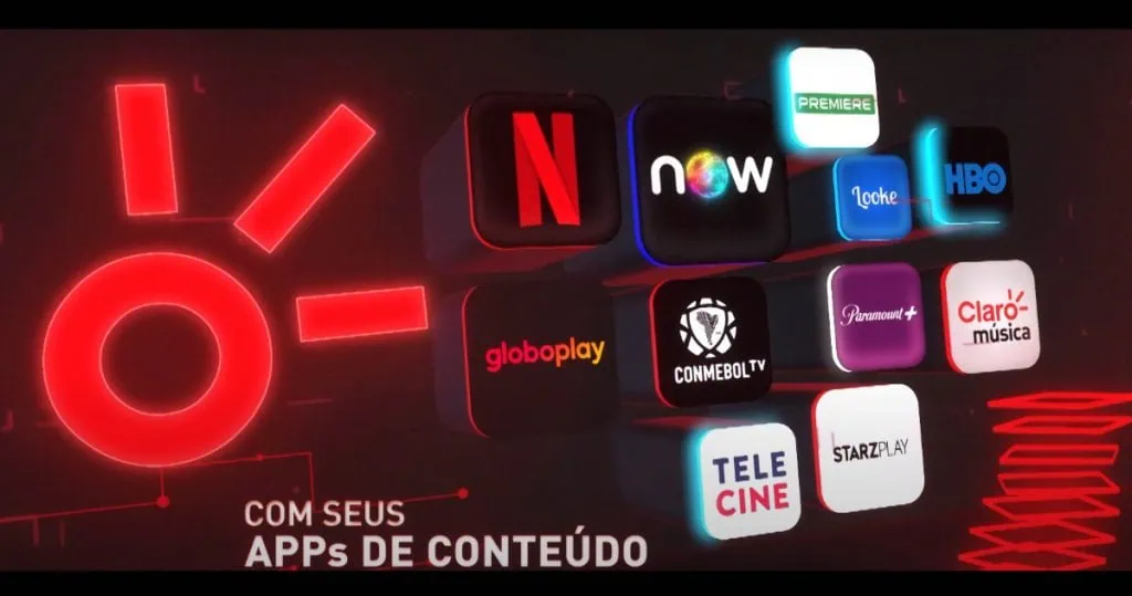 Review: claro box tv, uma ótima opção à tv a cabo A imagem mostra os aplicativos que estão presentes no claro box tv.