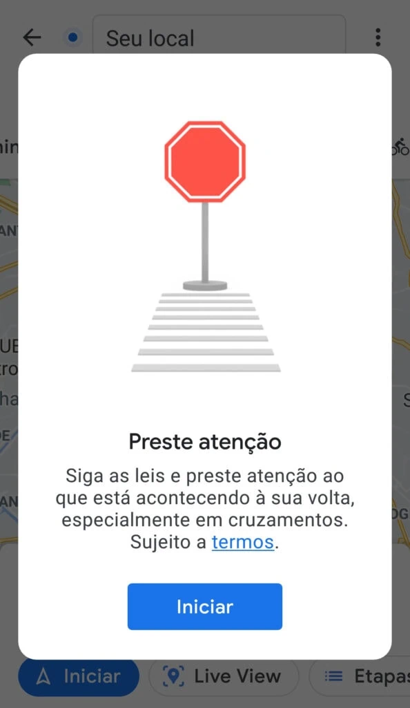 21 dicas e truques para google maps Captura da tela preste atenção no google maps