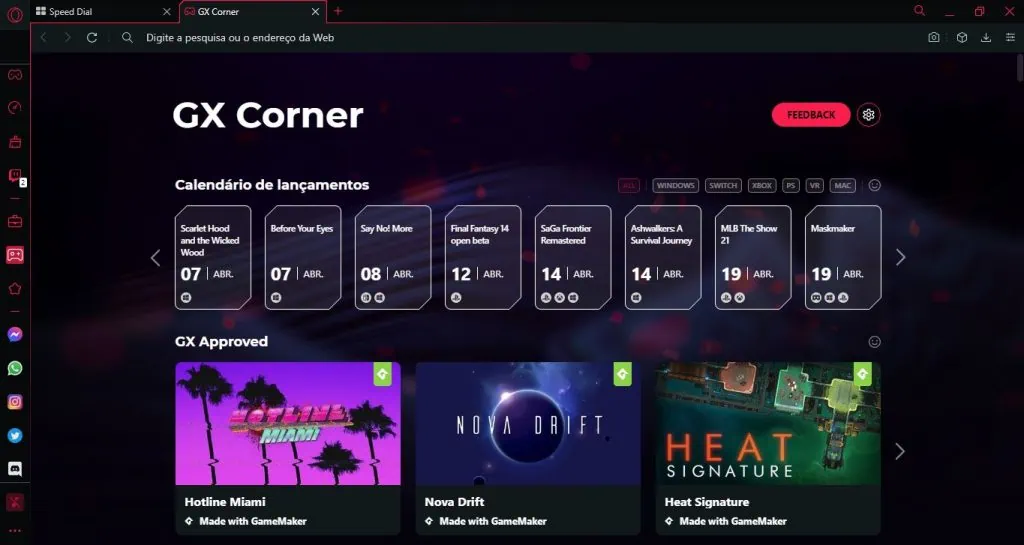 Opera gx mobile é o primeiro navegador mobile para gamers O navegador desktop da empresa, o opera gx, teve o design e as funções utilizados como inspiração para a versão mobile.