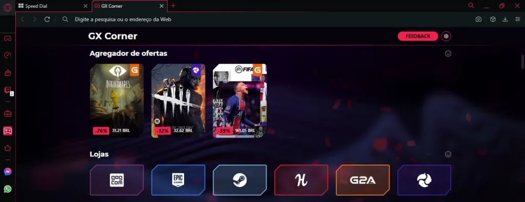 Opera gx, o navegador gamer dedicado para jogos Opera gx, o navegador gamer dedicado para jogos. Em acesso antecipado, o opera gx oferece atalhos para acessar o whatsapp, twitter e facilidades como desencaixe de vídeos para assistir fora do navegador